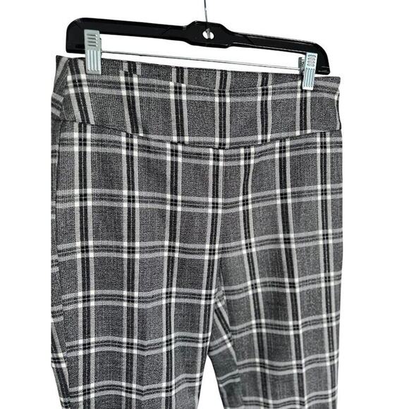 Zac & Rachel Pants Women 8 Black Plaid Grey Ultimate Fit Ankle Pull On Academia - Picture 2 of 7